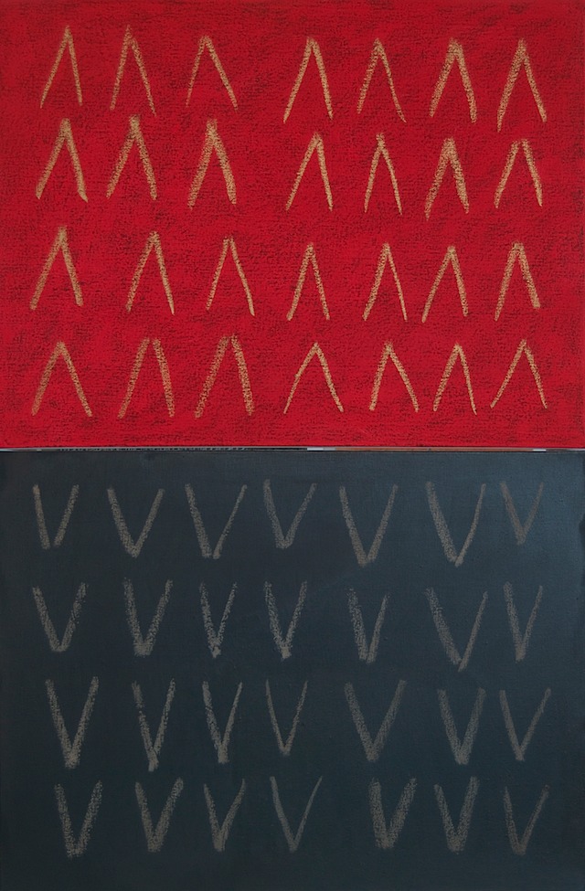 Mountains&Valleys(Red&Black)diptych(2@18x24)2014
