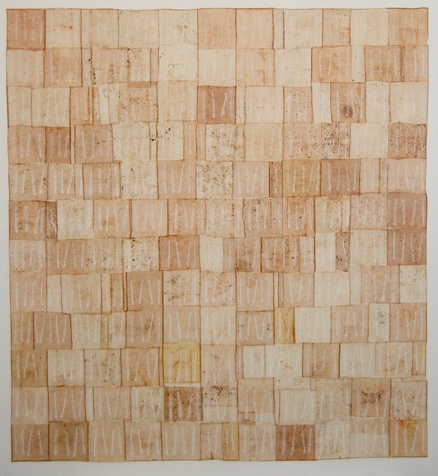 TeabagCounterpane-linen-acrylic, teabags, oilstick48x44-2015