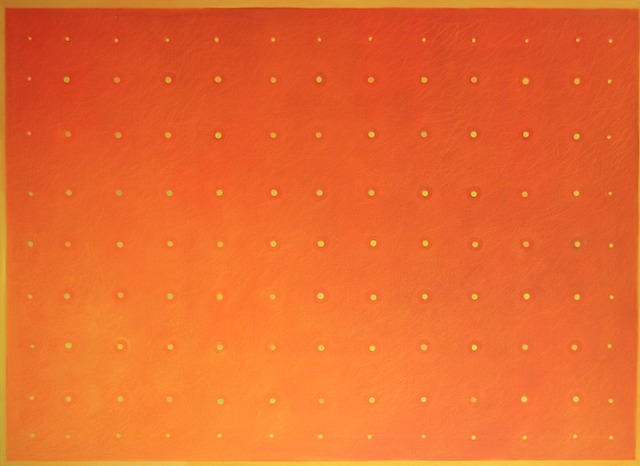 117Green&GoldDotsOnOrange58x80-2016