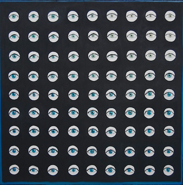81BlueGreenEyesOnBlack36X36-2016